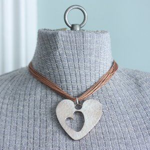 925 Sterling Silver Abstract Heart Necklace